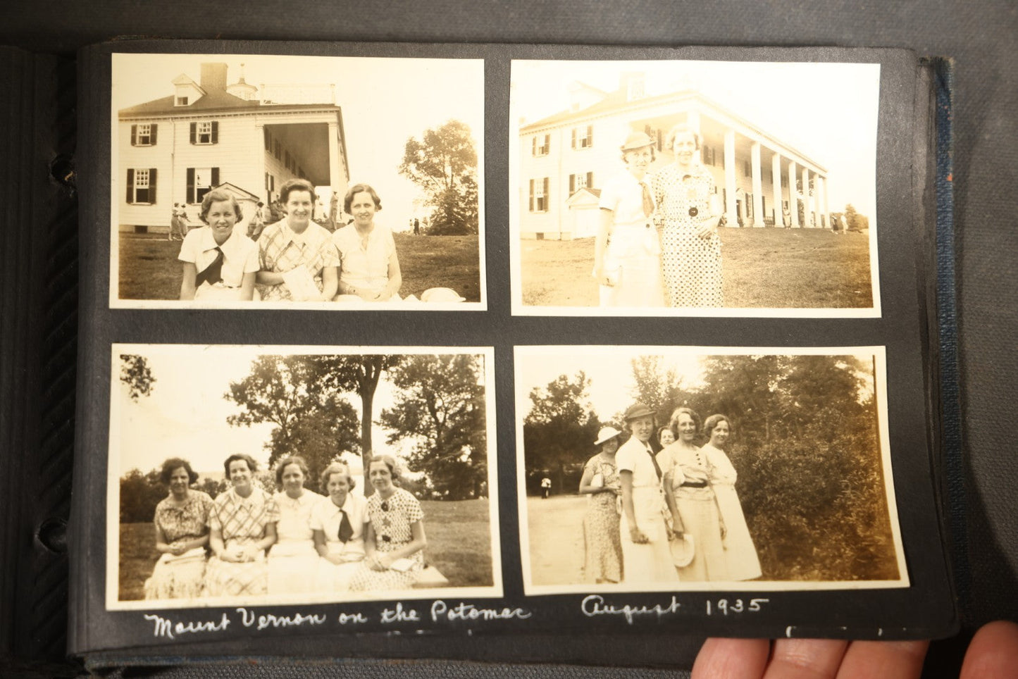 Vintage Snapshot Photo Album Containing 100+ Photographs, 1930-1934, including Onset Wharf, Massachusetts, Fishing, and Family Gatherings