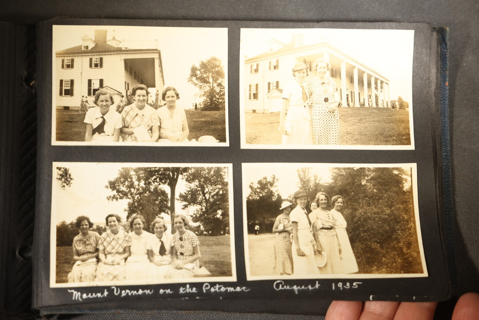 Vintage Snapshot Photo Album Containing 100+ Photographs, 1930-1934, including Onset Wharf, Massachusetts, Fishing, and Family Gatherings