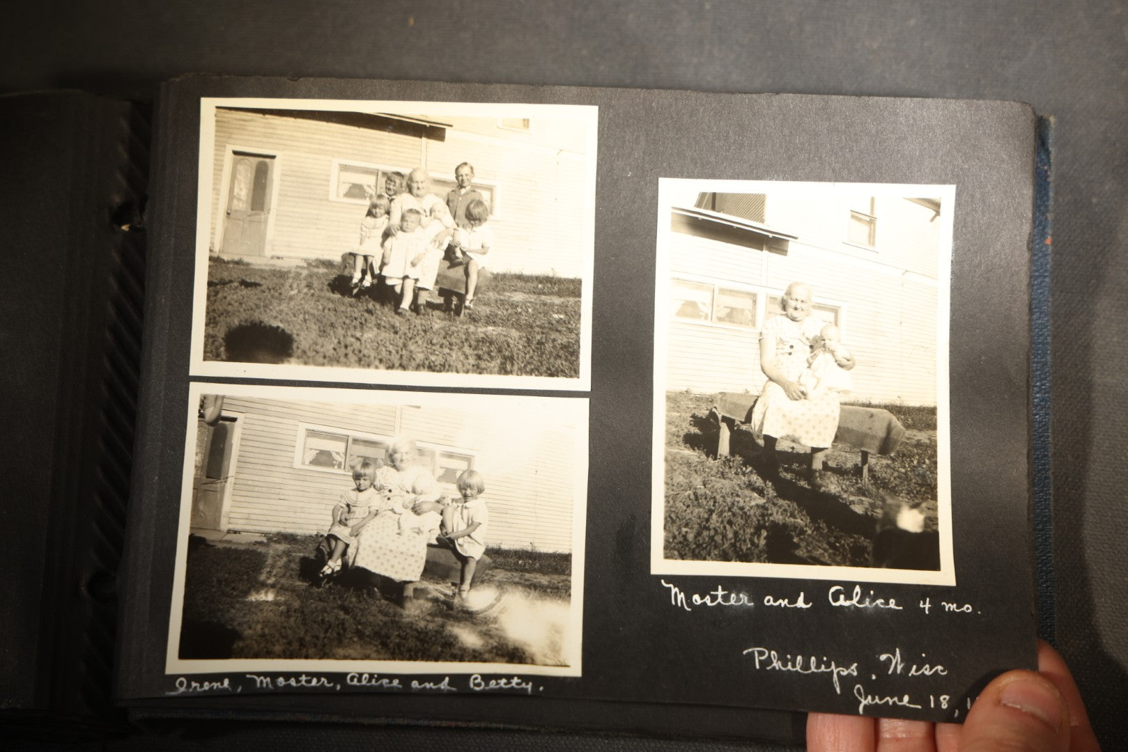 Vintage Snapshot Photo Album Containing 100+ Photographs, 1930-1934, including Onset Wharf, Massachusetts, Fishing, and Family Gatherings