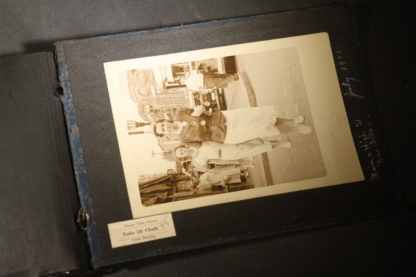 Vintage Snapshot Photo Album Containing 100+ Photographs, 1930-1934, including Onset Wharf, Massachusetts, Fishing, and Family Gatherings