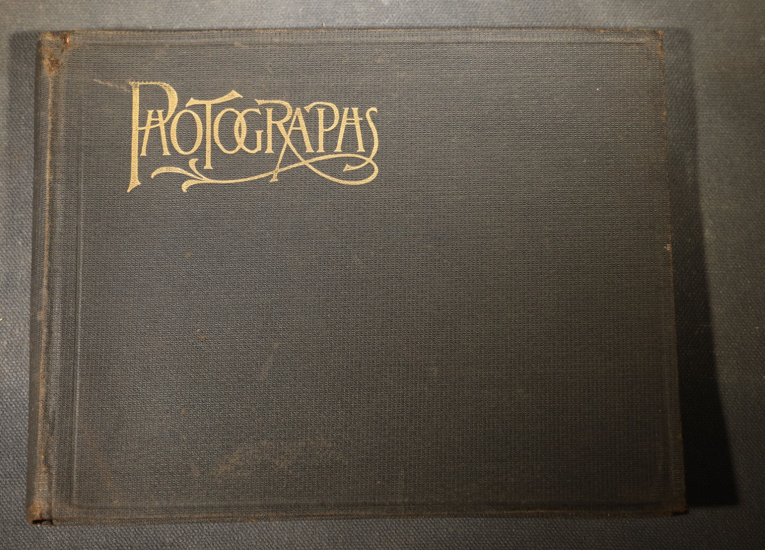 Antique Snapshot Photo Album Containing 25+ Photographs, Circa 1910, Including Beach Scenes, R.P.P.C. of Two Young Men in Cowboy Attire, Sailboat, Swans, Castle Architecture, and Family Portraits