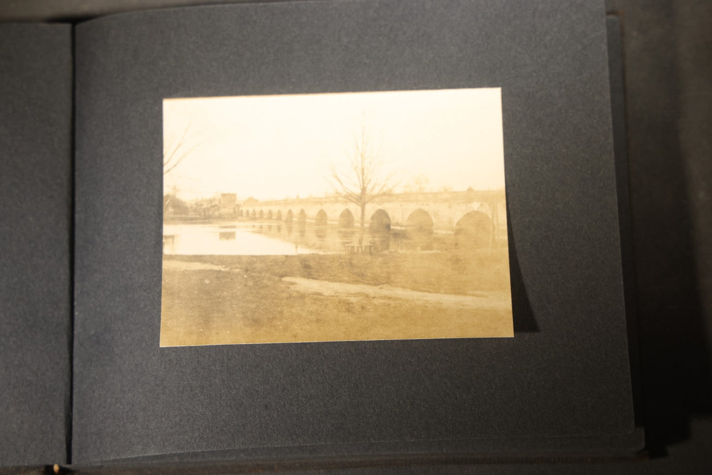 Antique Snapshot Photo Album Containing 25+ Photographs, Circa 1910, Including Beach Scenes, R.P.P.C. of Two Young Men in Cowboy Attire, Sailboat, Swans, Castle Architecture, and Family Portraits