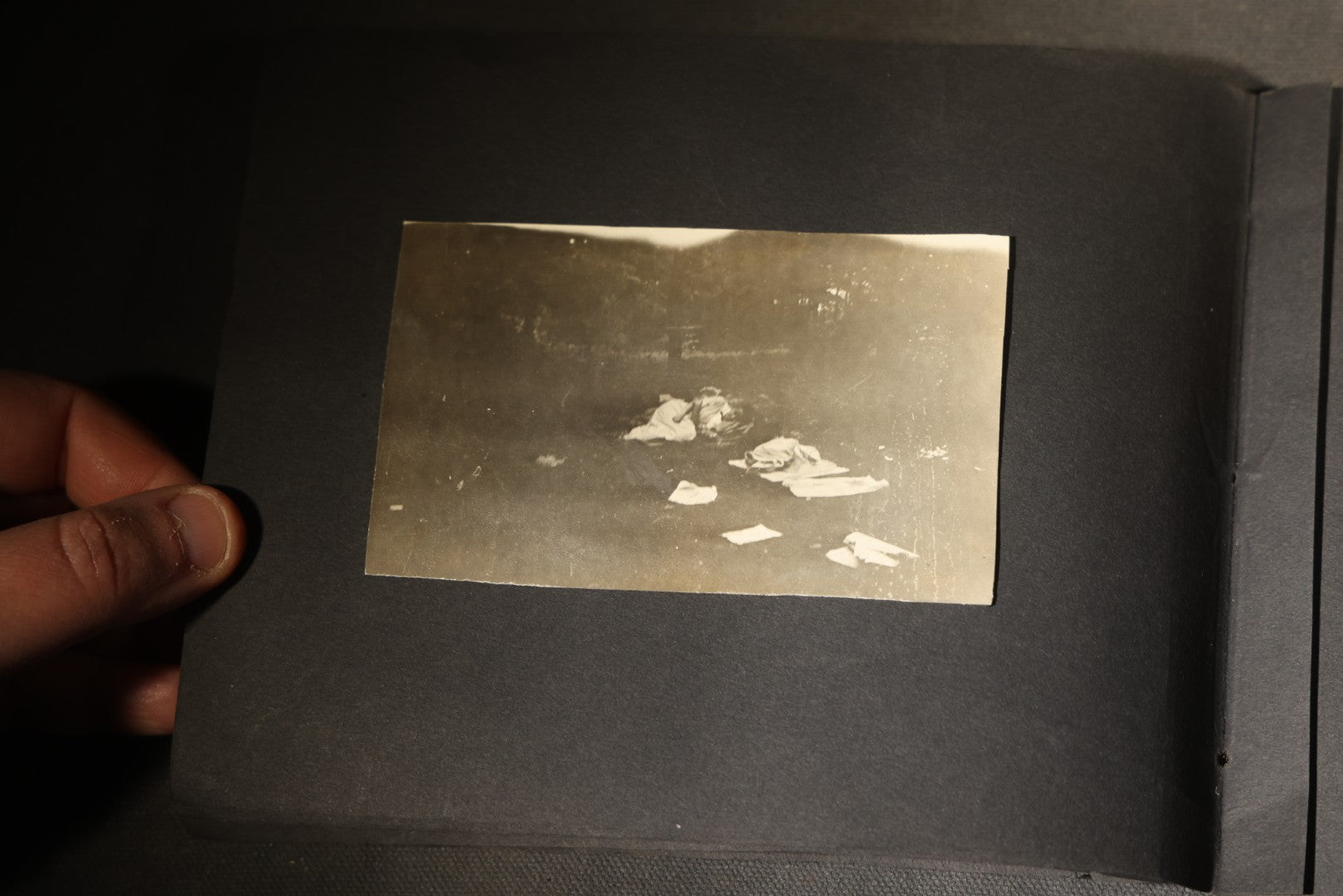 Antique Snapshot Photo Album Containing 30+ Photographs, Circa 1910s-1920s, including Lake and Boating Scenes, Steamboat at Dock, Women Fishing, Swimming, Woman with Dog, and Child with Flag-Decorated Automobile