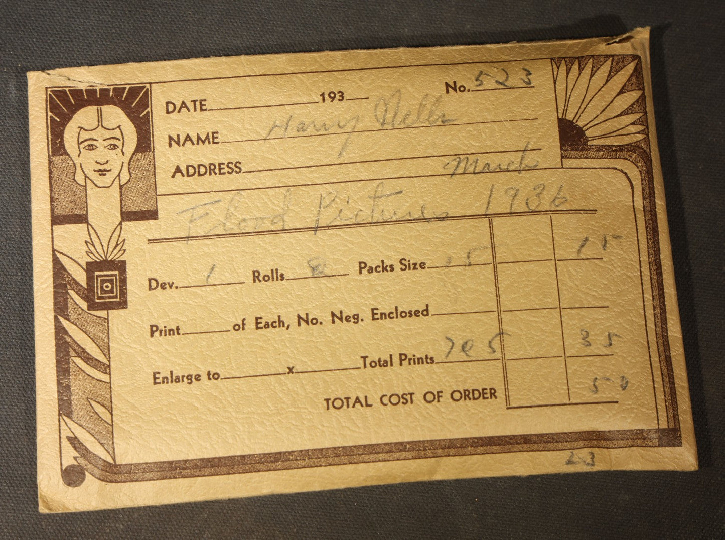 Vintage Grouping of Approximately 40 Snapshot Photographs and Negatives Documenting a Flood in Nashua, New Hampshire, in Fred W. Perkins Photo Finishing Envelope Marked "Flood Films"