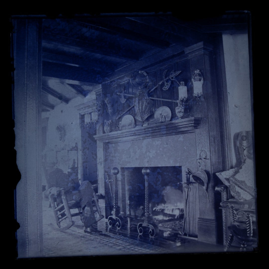 Grouping of 38 Antique Glass Plate Photographic Negatives including Interior and Exterior Views, Portraits, and Domestic Scenes