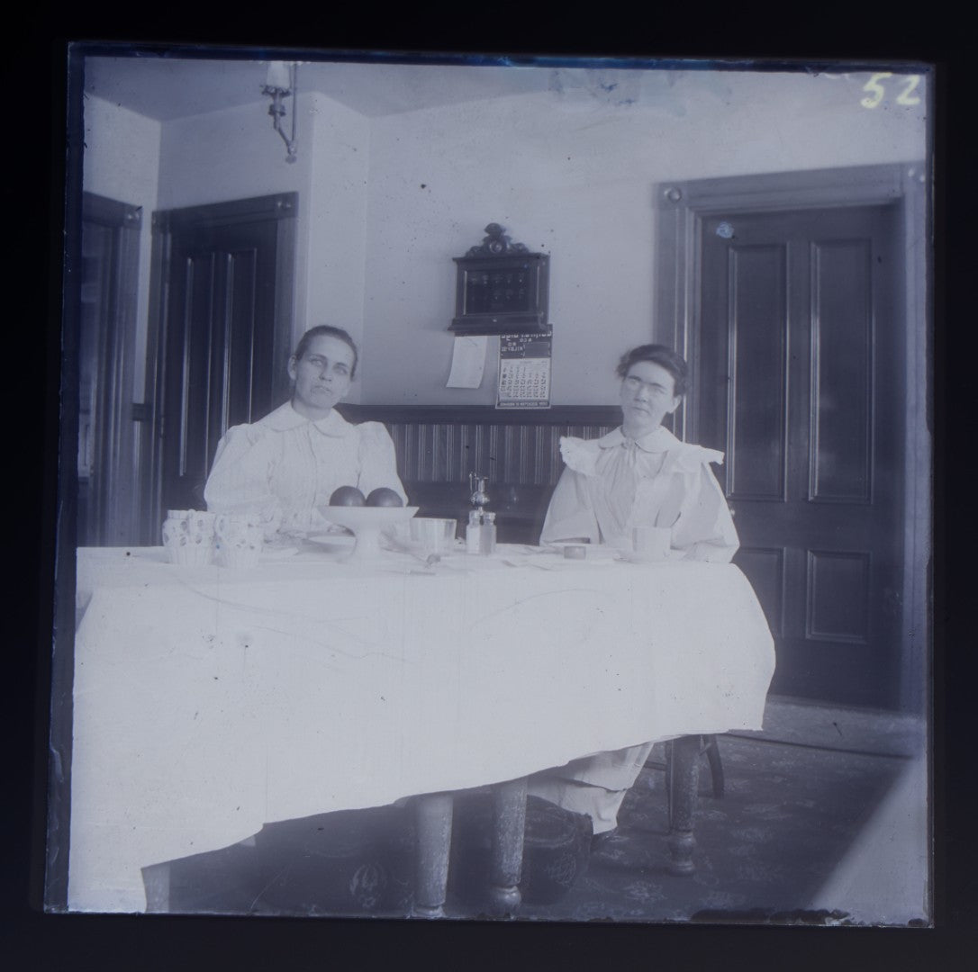 Grouping of 38 Antique Glass Plate Photographic Negatives including Interior and Exterior Views, Portraits, and Domestic Scenes