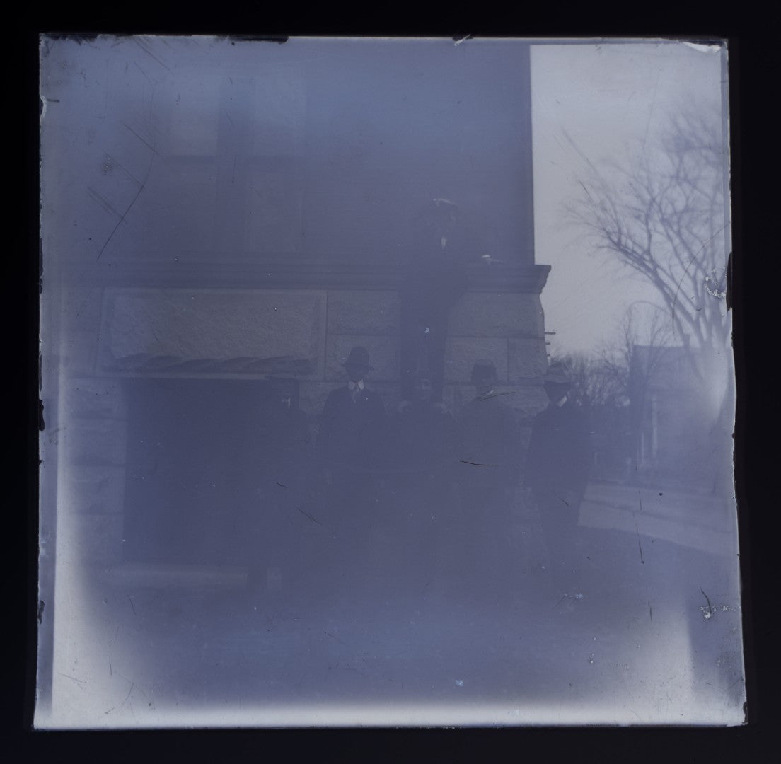 Grouping of 38 Antique Glass Plate Photographic Negatives including Interior and Exterior Views, Portraits, and Domestic Scenes