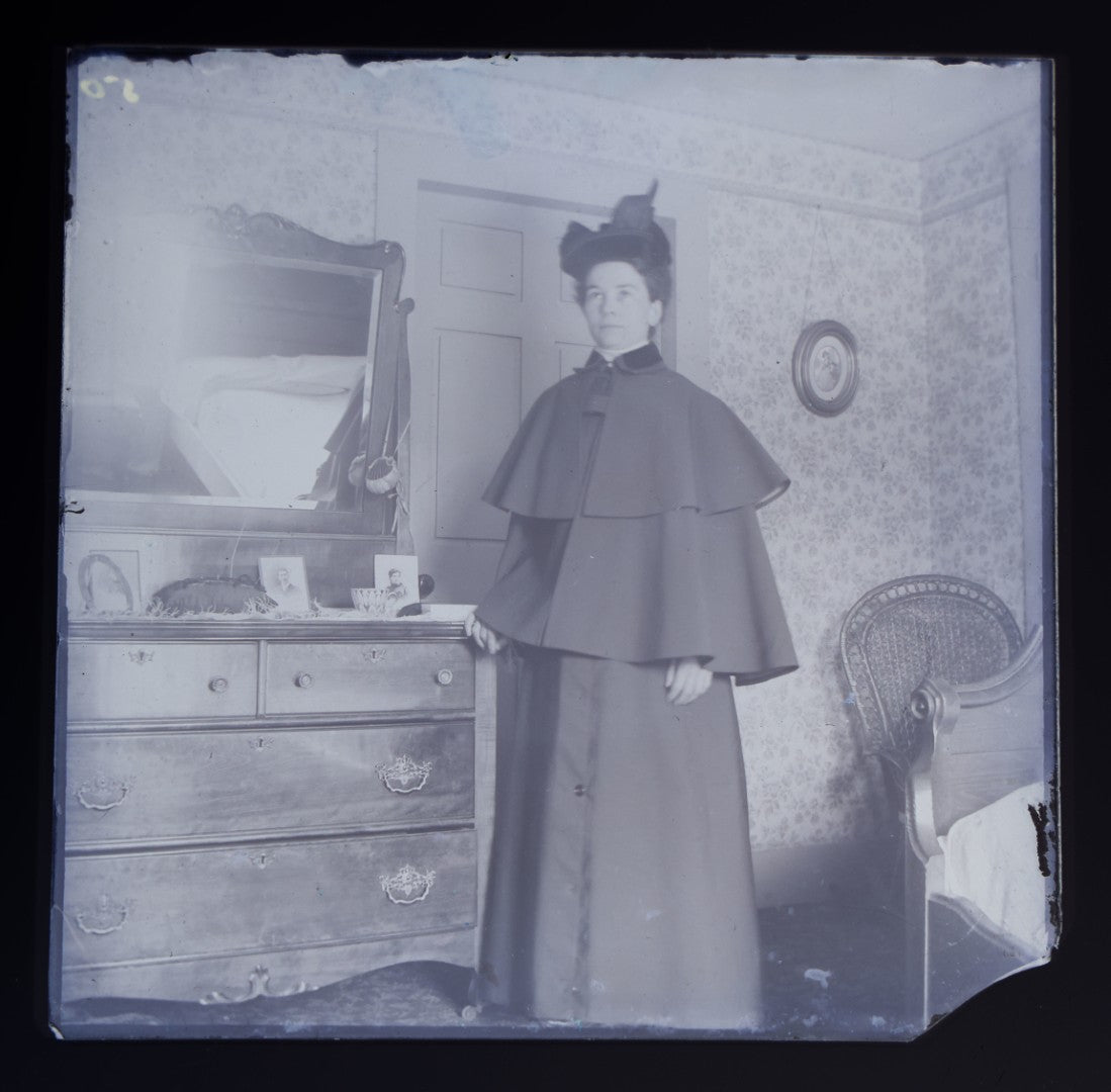 Grouping of 38 Antique Glass Plate Photographic Negatives including Interior and Exterior Views, Portraits, and Domestic Scenes