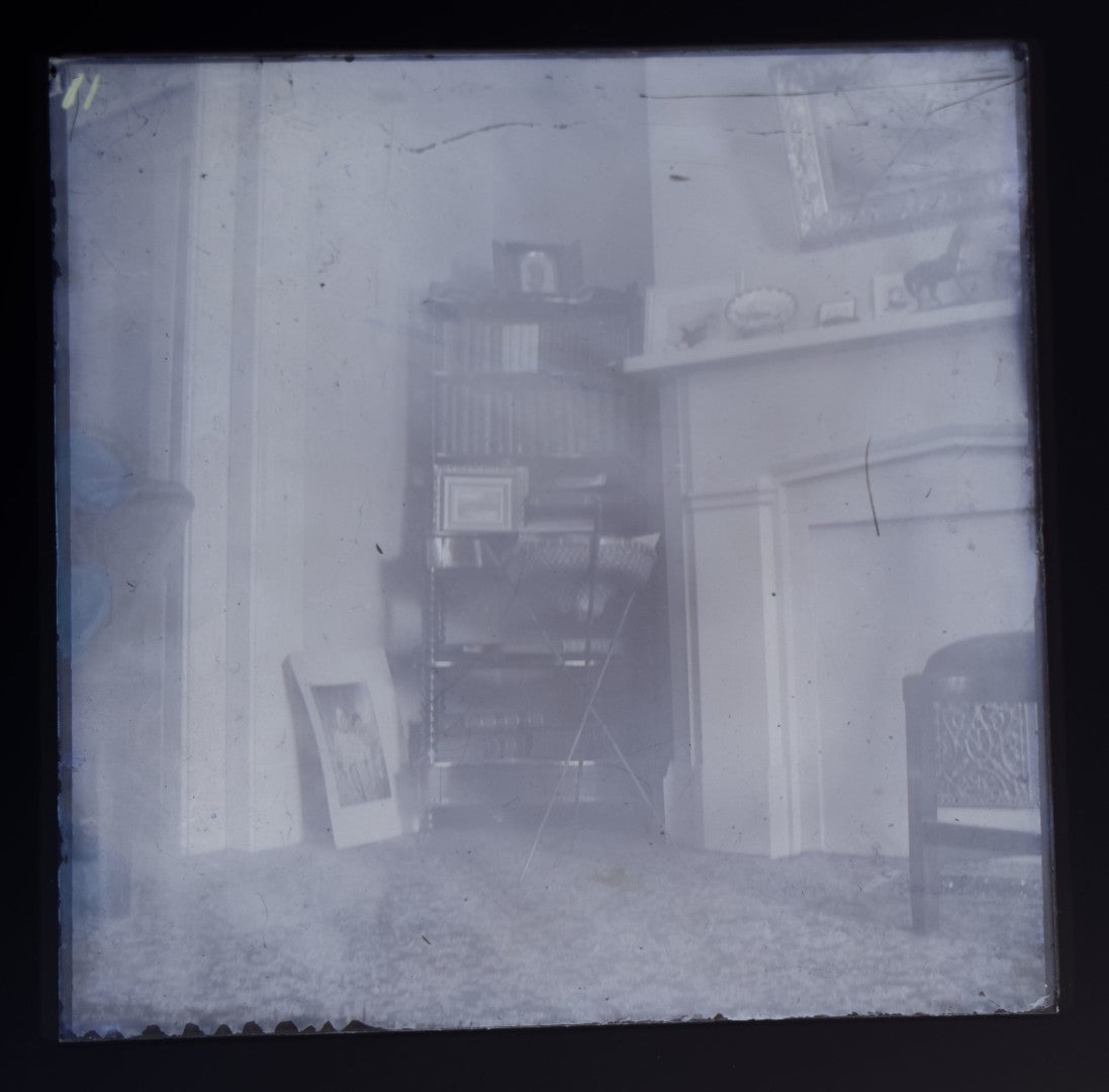 Grouping of 38 Antique Glass Plate Photographic Negatives including Interior and Exterior Views, Portraits, and Domestic Scenes