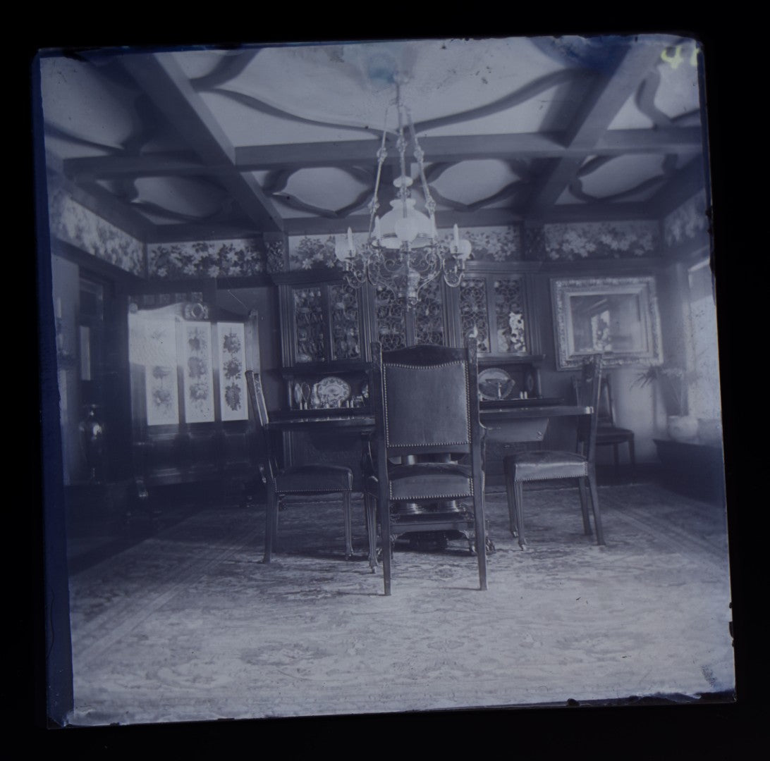 Grouping of 38 Antique Glass Plate Photographic Negatives including Interior and Exterior Views, Portraits, and Domestic Scenes