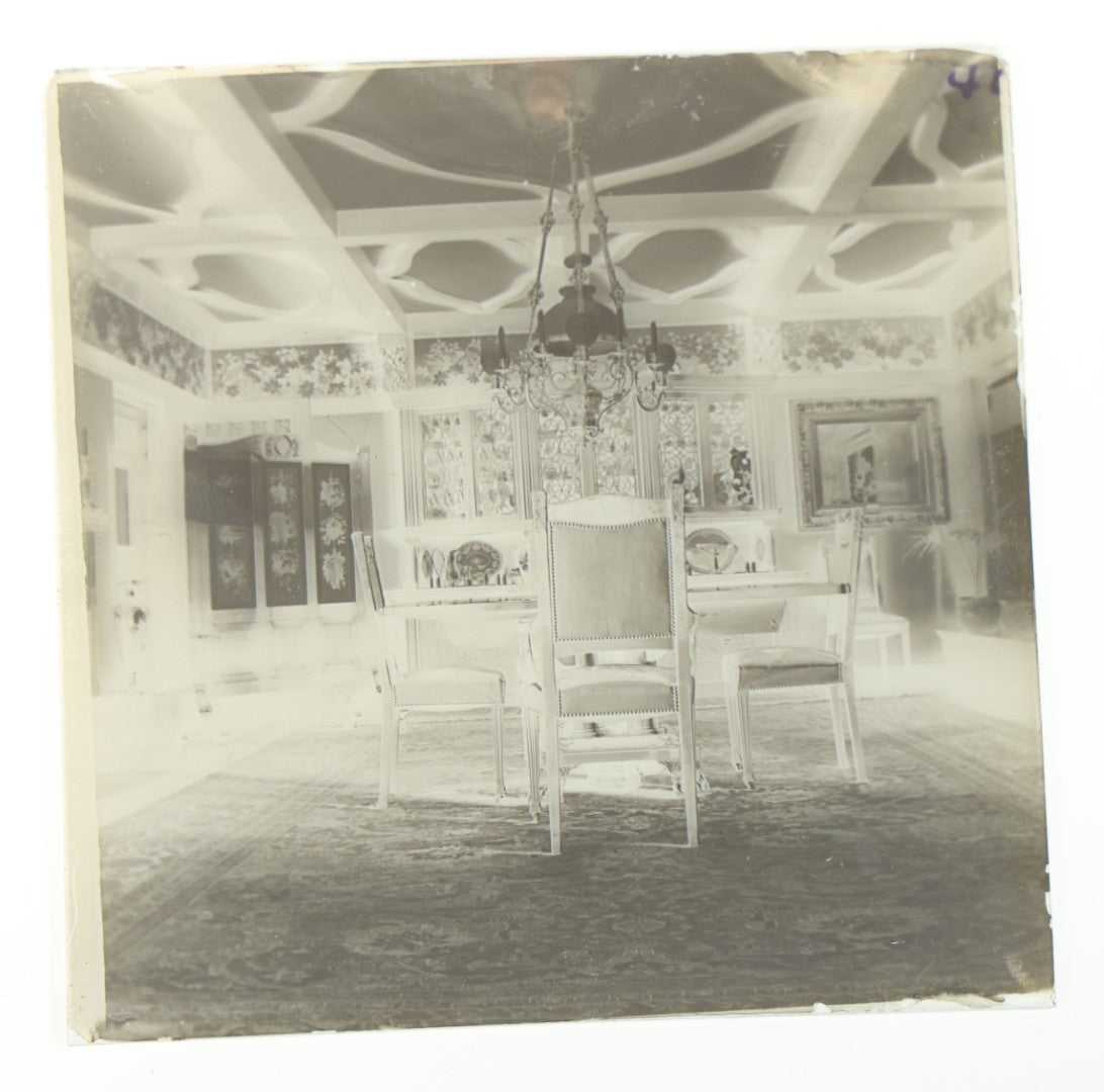 Grouping of 38 Antique Glass Plate Photographic Negatives including Interior and Exterior Views, Portraits, and Domestic Scenes