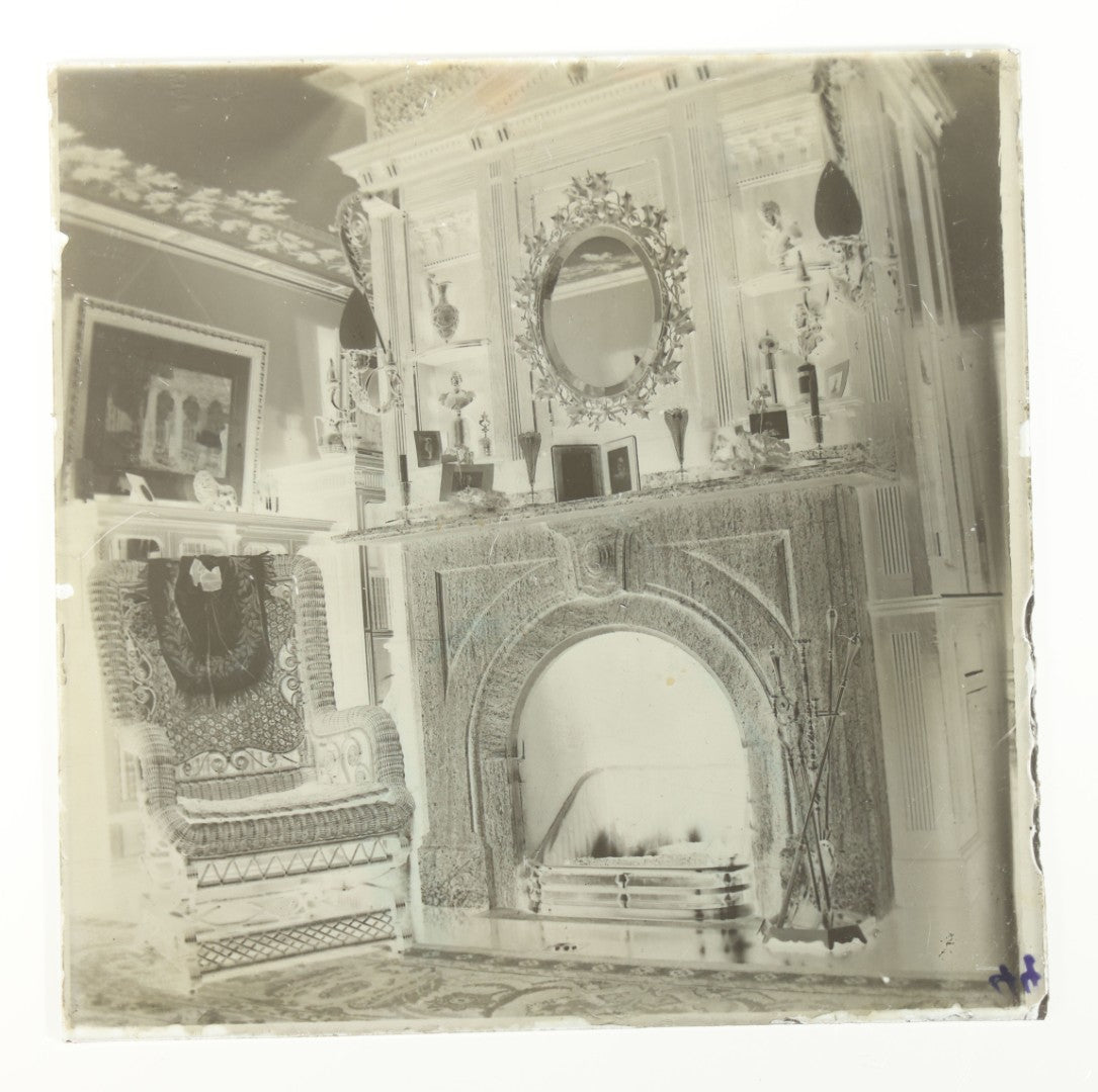 Grouping of 38 Antique Glass Plate Photographic Negatives including Interior and Exterior Views, Portraits, and Domestic Scenes