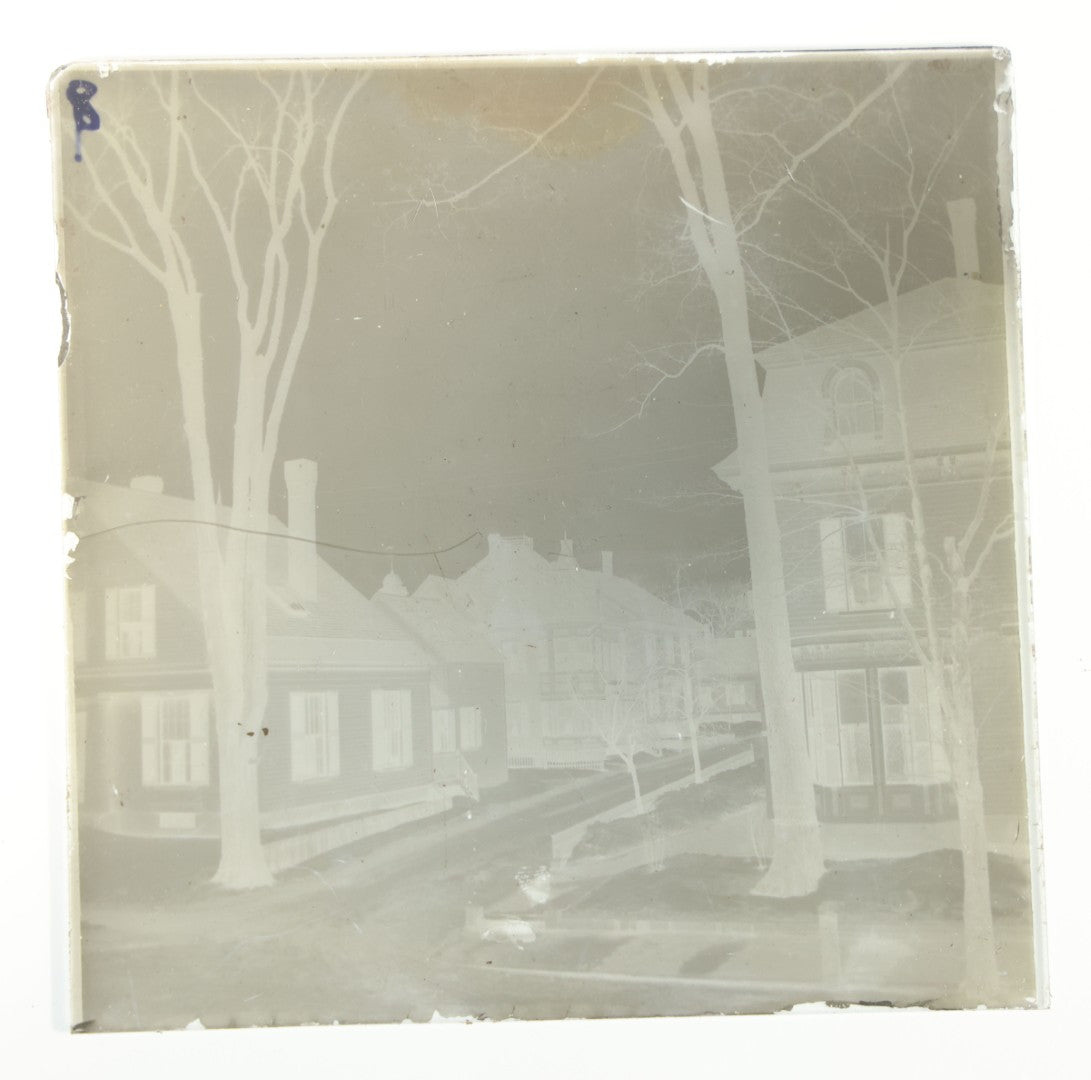 Grouping of 38 Antique Glass Plate Photographic Negatives including Interior and Exterior Views, Portraits, and Domestic Scenes