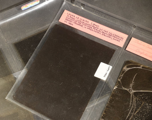 Grouping of Six Antique Celluloid Copy Negatives including Tom Thumb and Lavinia Warren, Boston Corbett, Laura Le Claire, Pauline Cushman, and Belle Boyd