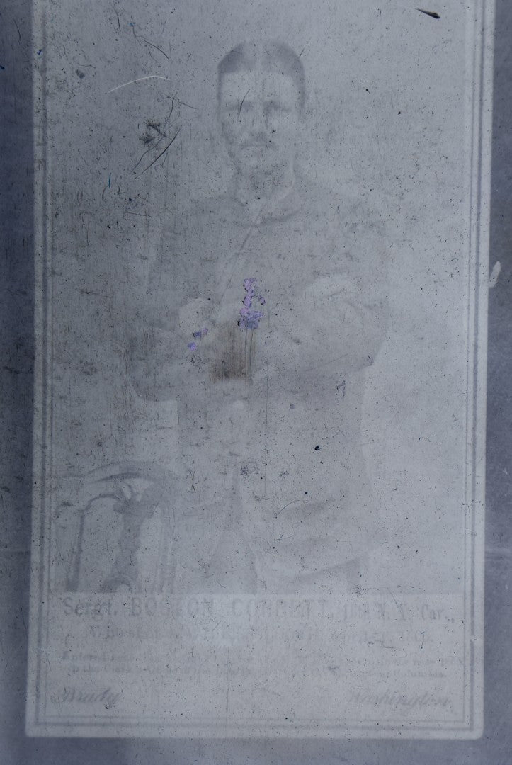 Grouping of Six Antique Celluloid Copy Negatives including Tom Thumb and Lavinia Warren, Boston Corbett, Laura Le Claire, Pauline Cushman, and Belle Boyd