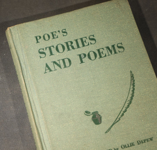 "Poe's Stories and Poems" Vintage Edgar Allan Poe Book, Stories Adapted by Ollie Depew, Edited by Herbert Spencer Robinson, Illustrated by Thomas C. Fraumeni, Published by Globe Book Company, New York, 1968 Second Edition
