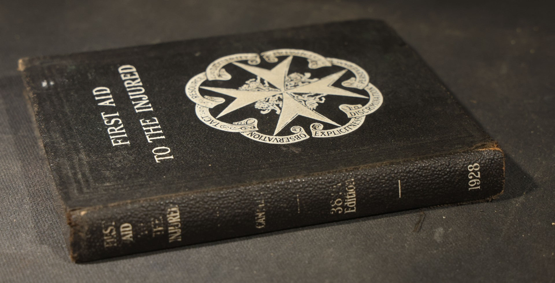 "First Aid to the Injured" Vintage St. John Ambulance Association Medical Textbook by Sir James Cantlie with Anatomical Illustrations and Fold-Out Diagram, 38th Edition, London, 1933