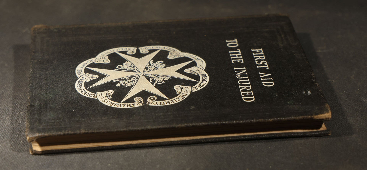"First Aid to the Injured" Vintage St. John Ambulance Association Medical Textbook by Sir James Cantlie with Anatomical Illustrations and Fold-Out Diagram, 38th Edition, London, 1933