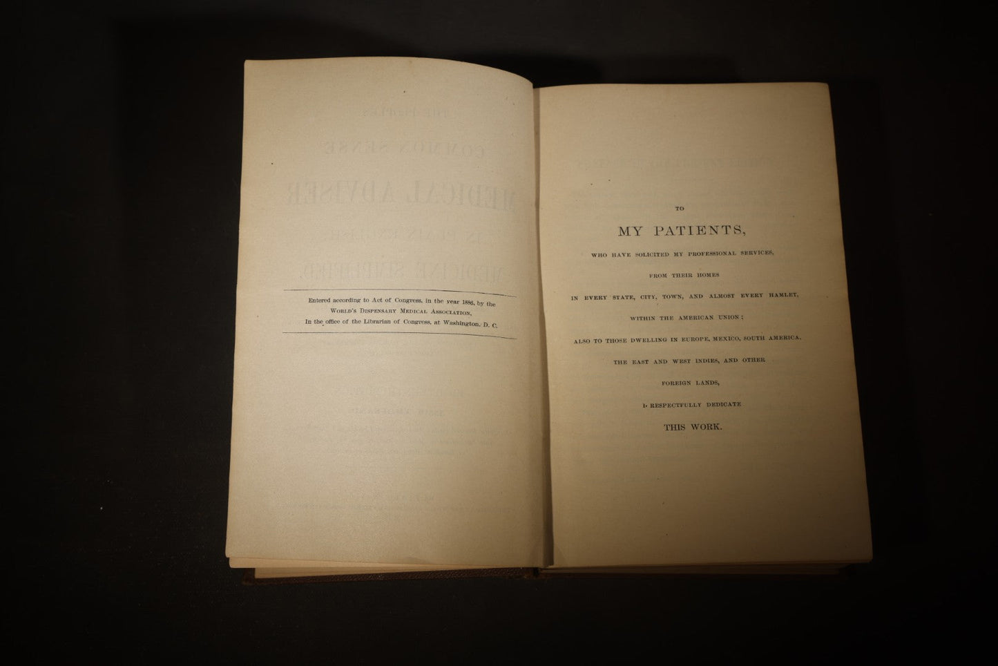 "The People's Common Sense Medical Adviser in Plain English; or, Medicine Simplified" Antique Medical Book with Anatomical Illustrations by R.V. Pierce, M.D., 18th Edition, Published by World's Dispensary Printing Office, Buffalo, New York, 1888