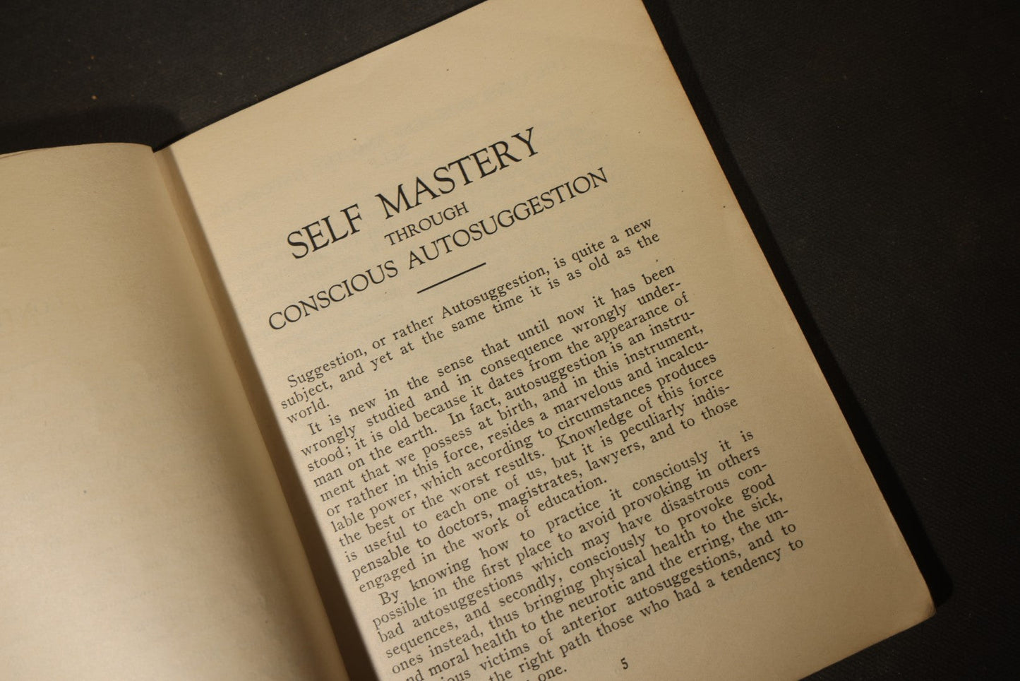 "Self Mastery Through Conscious Autosuggestion" Antique Self-Help Booklet by Emile Coue, Published by Book Readers Service, New York, 1923