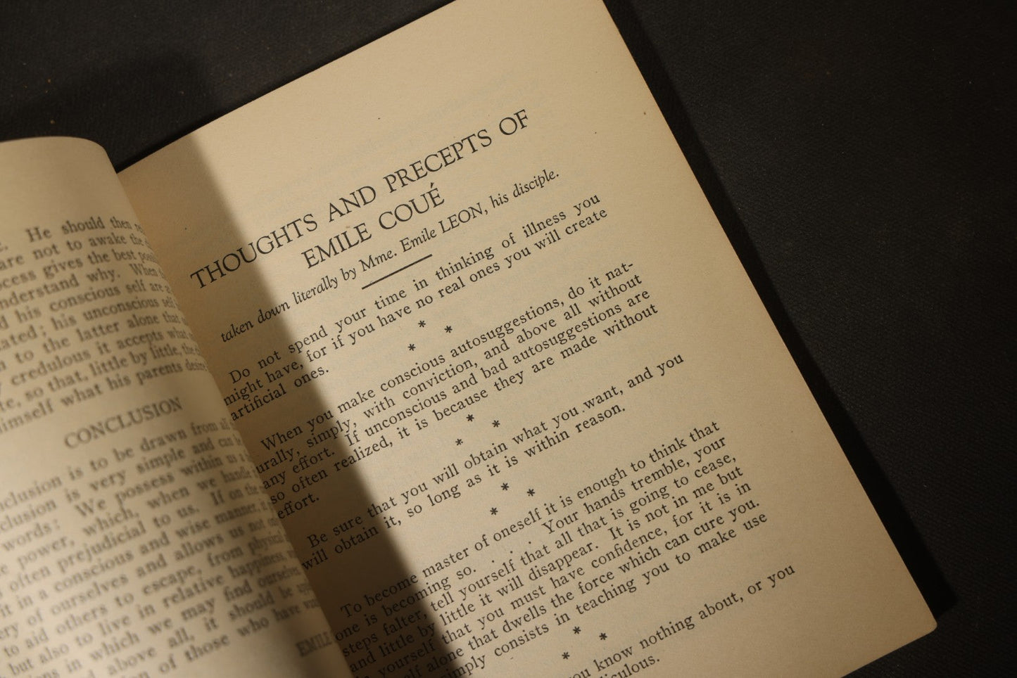 "Self Mastery Through Conscious Autosuggestion" Antique Self-Help Booklet by Emile Coue, Published by Book Readers Service, New York, 1923