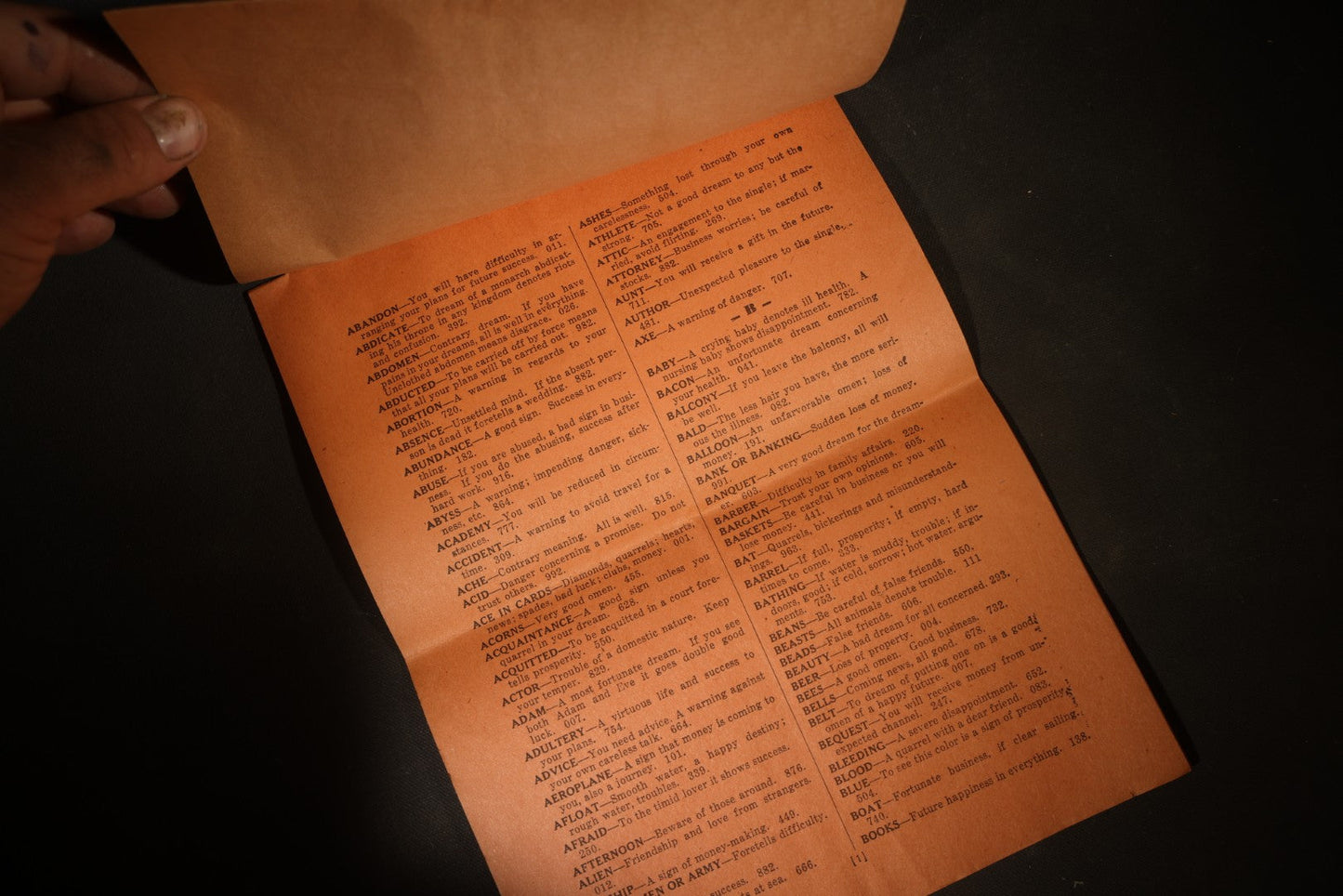 Vintage "Dream Book" Booklet by Prof. Ingalls with Over 500 Dream Interpretations and Lucky Numbers, Published by Harry Ingalls, Swampscott, Massachusetts