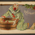 Lot 109 - Antique Halloween Postcard with Clown Bobbing for Apples, Printed in Germany, L. & E. Series 2929, Postmarked 1909, Chicago, Illinois Armour Station