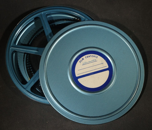 Vintage 8mm Color Home Movie Film Reel Labeled "Halloween" on Logan Reel in Metal Canister