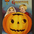 Lot 123 - Antique Halloween Postcard with Jack-O-Lantern and Two Children, "Hallowe'en Greeting," Series No. 1393, Ellen H. Clapsaddle, Published by International Art Publishing Co., Postmarked 1913, Gardiner, Maine