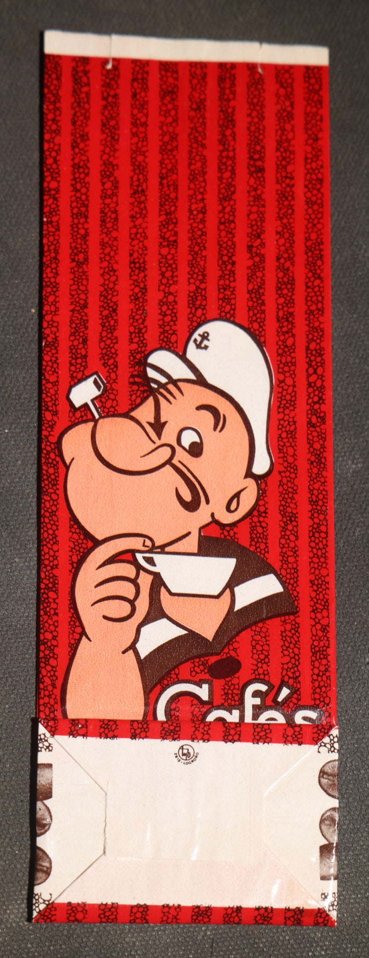 Grouping of Six Vintage Advertising Ephemera Pieces including Four Cook's All Meat Hickory-Smoked Franks Hats, Cafes Popeye Bag, and Red Devil Carboloy Blade Package