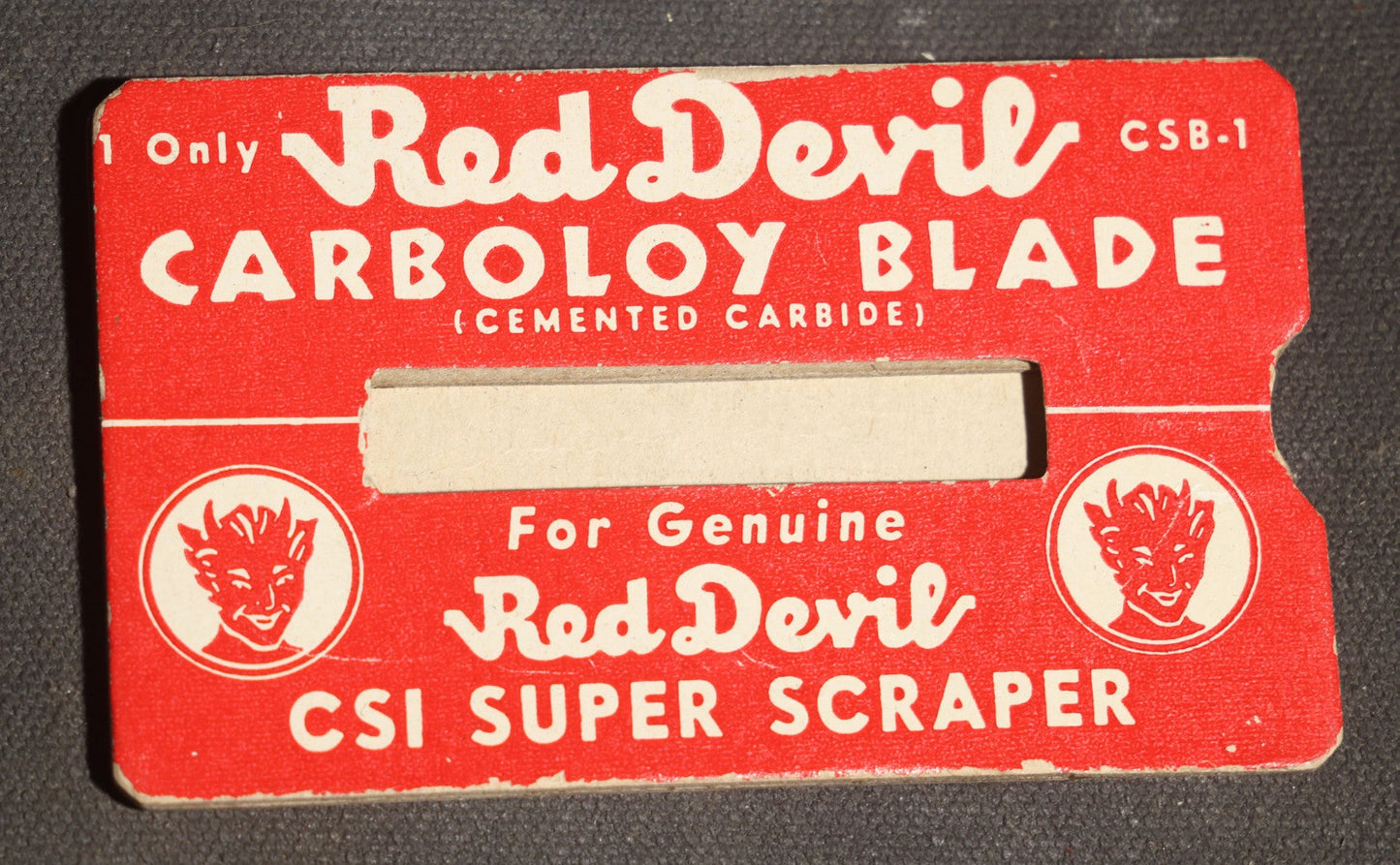 Grouping of Six Vintage Advertising Ephemera Pieces including Four Cook's All Meat Hickory-Smoked Franks Hats, Cafes Popeye Bag, and Red Devil Carboloy Blade Package