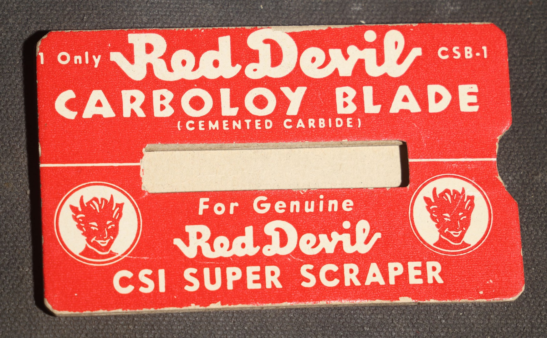 Grouping of Six Vintage Advertising Ephemera Pieces including Four Cook's All Meat Hickory-Smoked Franks Hats, Cafes Popeye Bag, and Red Devil Carboloy Blade Package