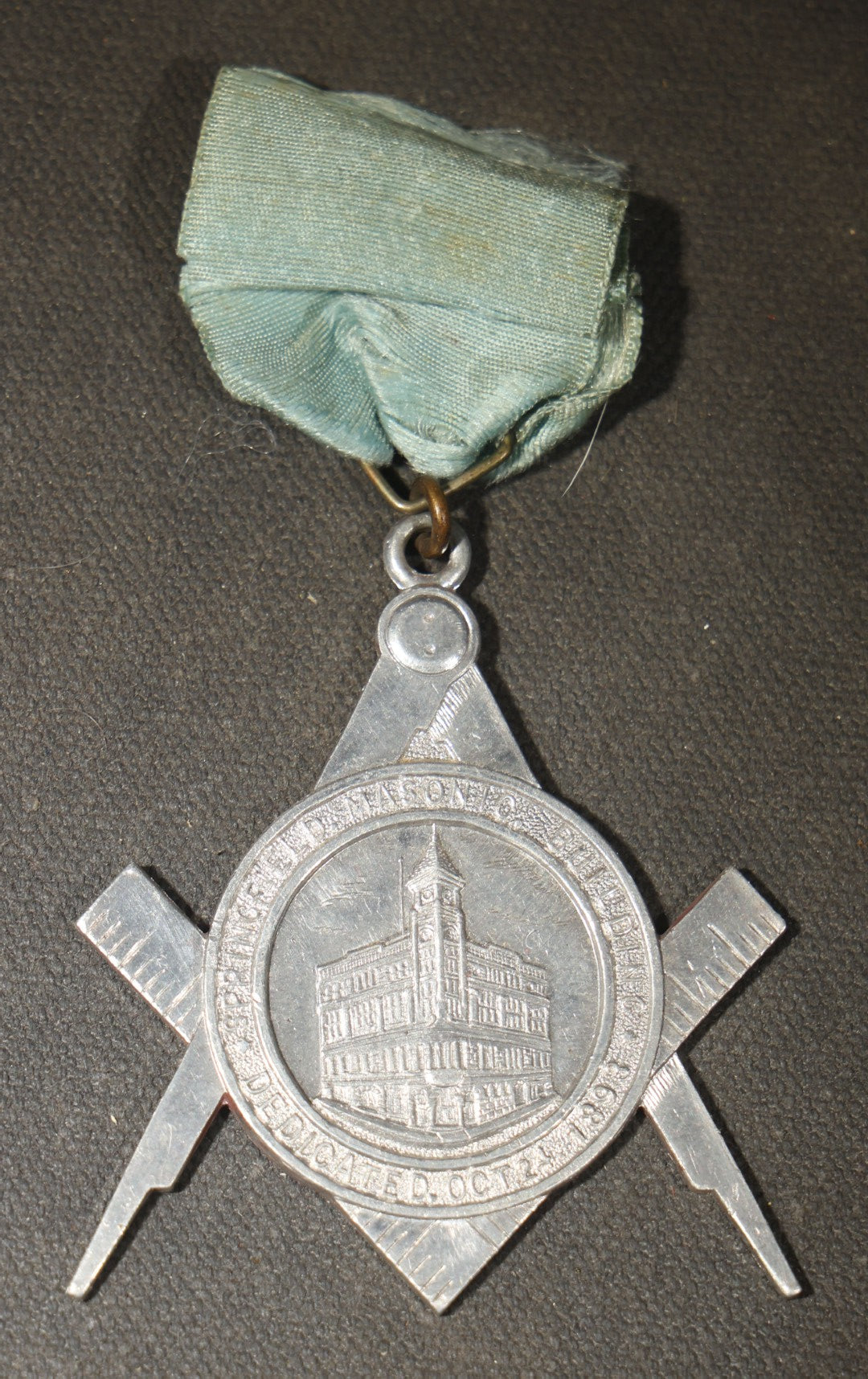 Grouping of Four Antique Masonic and Knights Templar Ribbon Medals including Washington No. 4 K.T. Newport, Rhode Island, Sacramento No. 2 Commandery, and Grand Encampment K.T. U.S.A. Hugh McCurdy Grand Master