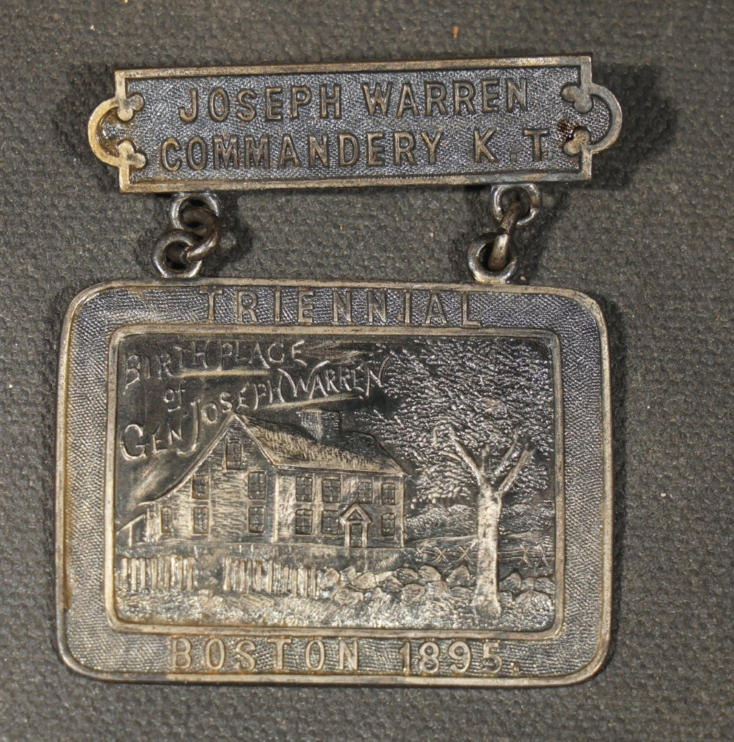 Trio of Antique Knights Templar Medals from Massachusetts including Western Mass. Templar with Worcester, Springfield, Pittsfield, and Greenfield Bars, Haverhill Commandery K.T. 26th Triennial Boston 1895, and Joseph Warren Commandery K.T.