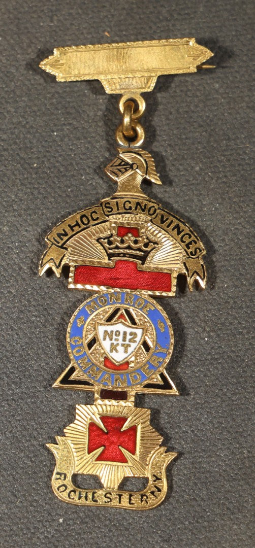 Grouping of Four Antique Knights Templar Medals Including Wm. Parkman Commandery Boston, Saint Paul Commandery Dover, New Hampshire 26th Triennial Conclave 1895, Monroe Commandery No. 12 Rochester, New Hampshire, and Woodlawn No. 76