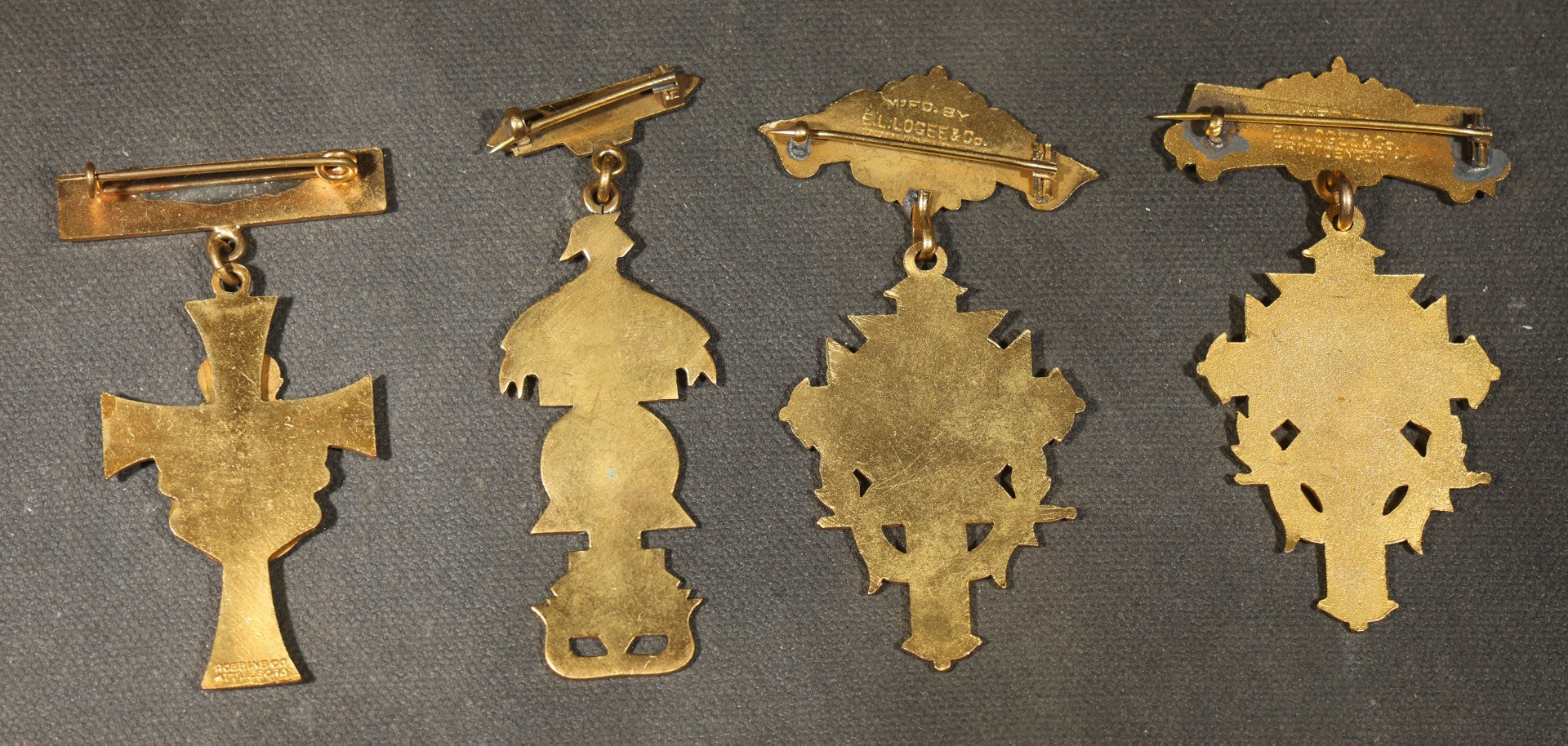 Grouping of Four Antique Knights Templar Medals Including Wm. Parkman Commandery Boston, Saint Paul Commandery Dover, New Hampshire 26th Triennial Conclave 1895, Monroe Commandery No. 12 Rochester, New Hampshire, and Woodlawn No. 76