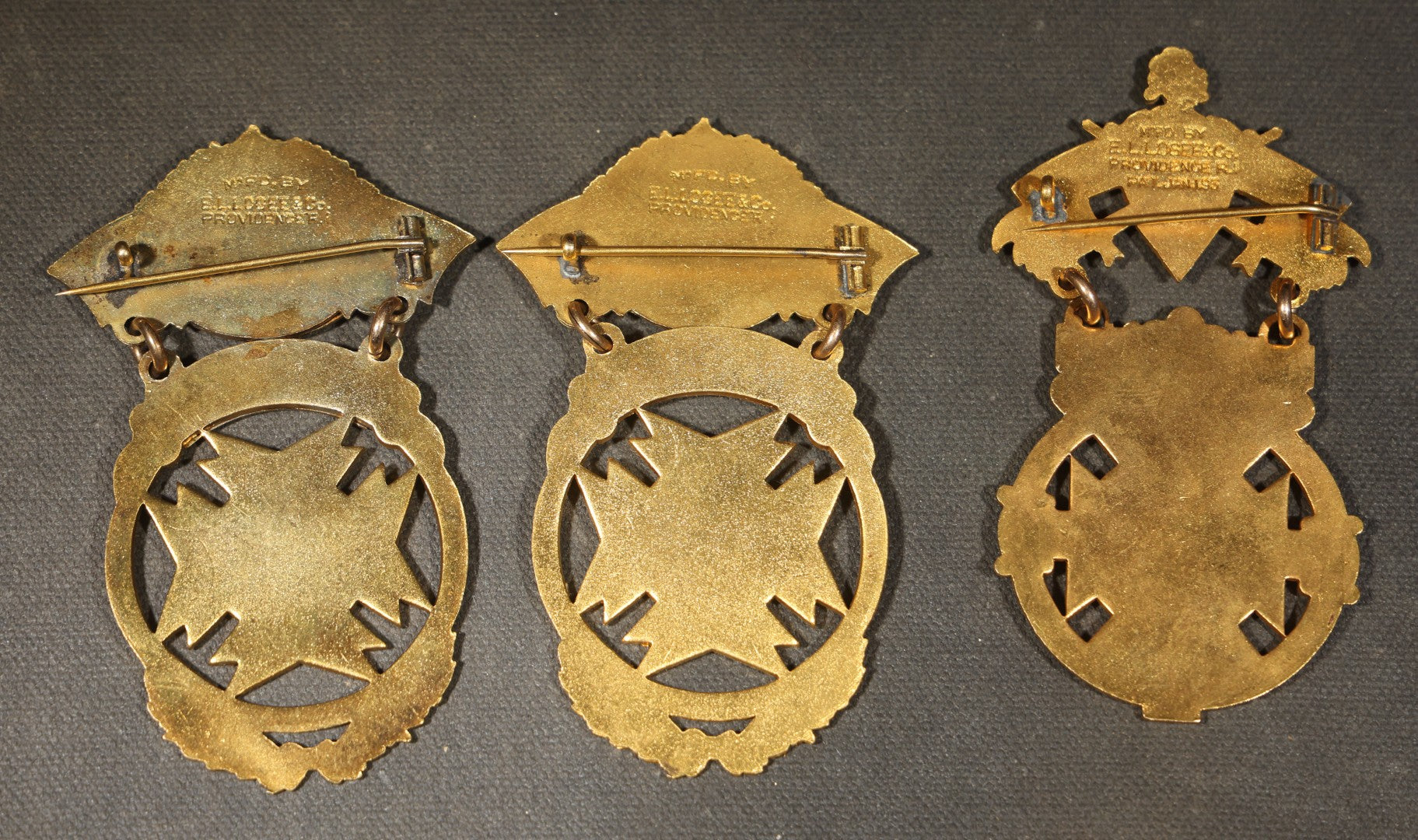 Trio of Antique Knights Templar Grand Commandery of Massachusetts and Rhode Island Triennial Conclave Enameled Medals Including 26th Conclave Boston 1895 and 28th Conclave 1901