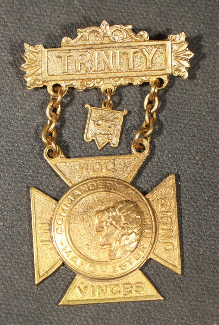 Grouping of Six Antique Knights Templar Medals Including Trinity Commandery Manchester, New Hampshire, St. John's Day 1915 Providence, Rhode Island, Washington Commandery Boston 1897, and Grand Commandery Massachusetts and Rhode Island 1920