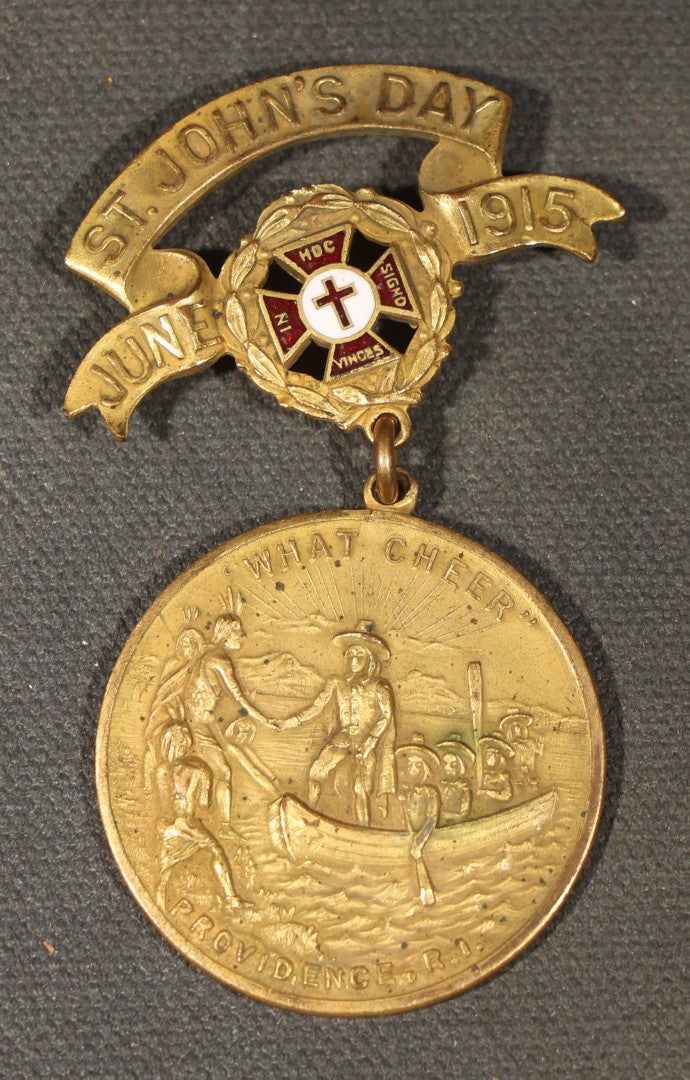 Grouping of Six Antique Knights Templar Medals Including Trinity Commandery Manchester, New Hampshire, St. John's Day 1915 Providence, Rhode Island, Washington Commandery Boston 1897, and Grand Commandery Massachusetts and Rhode Island 1920