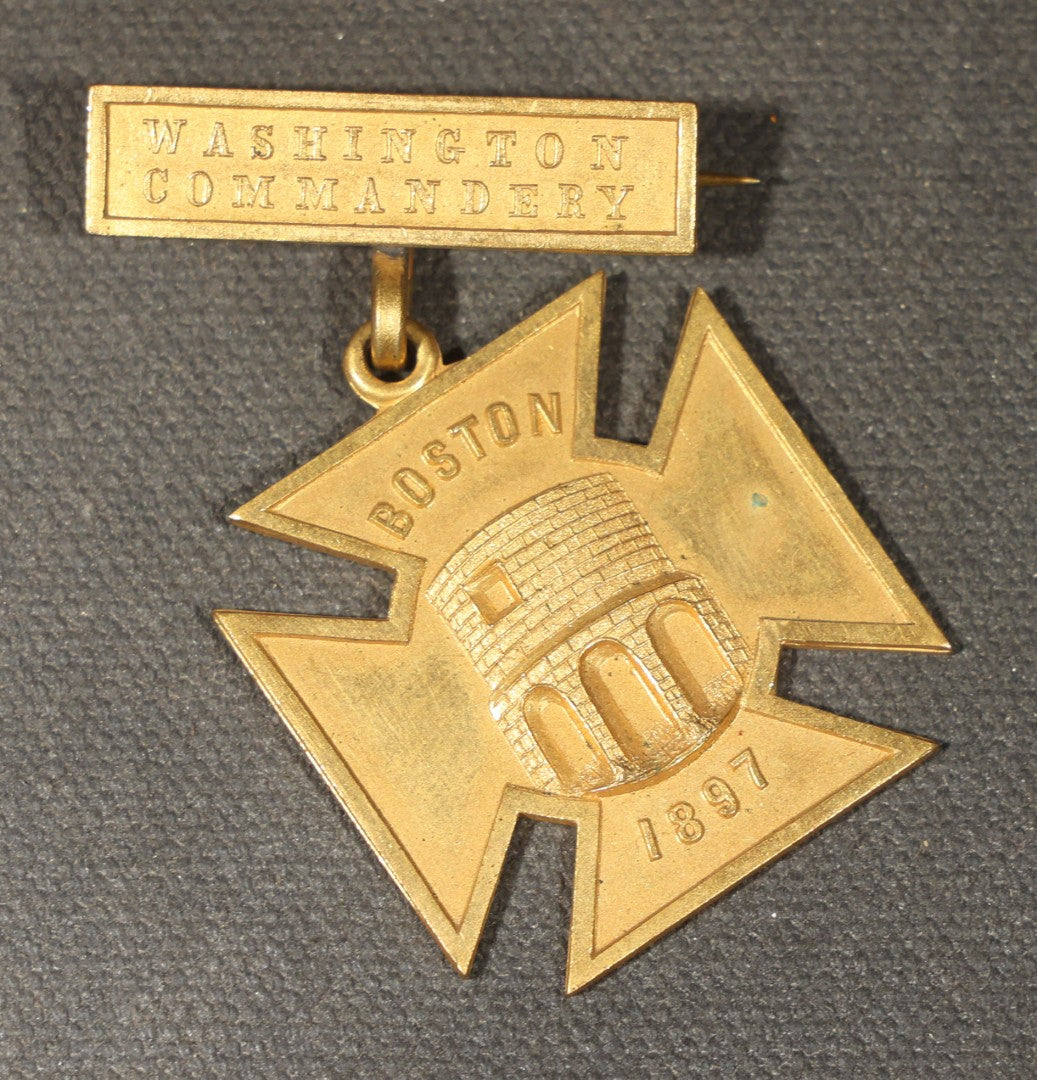 Grouping of Six Antique Knights Templar Medals Including Trinity Commandery Manchester, New Hampshire, St. John's Day 1915 Providence, Rhode Island, Washington Commandery Boston 1897, and Grand Commandery Massachusetts and Rhode Island 1920