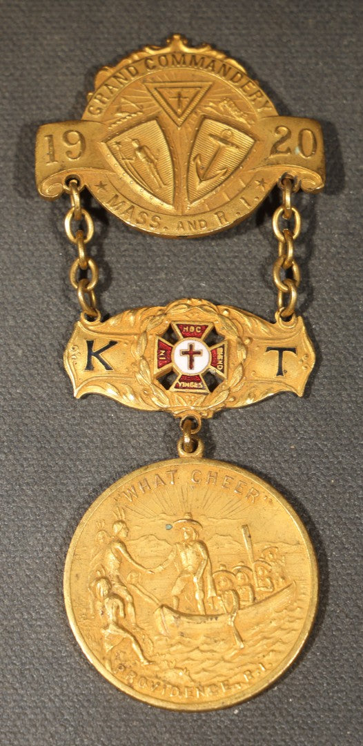Grouping of Six Antique Knights Templar Medals Including Trinity Commandery Manchester, New Hampshire, St. John's Day 1915 Providence, Rhode Island, Washington Commandery Boston 1897, and Grand Commandery Massachusetts and Rhode Island 1920