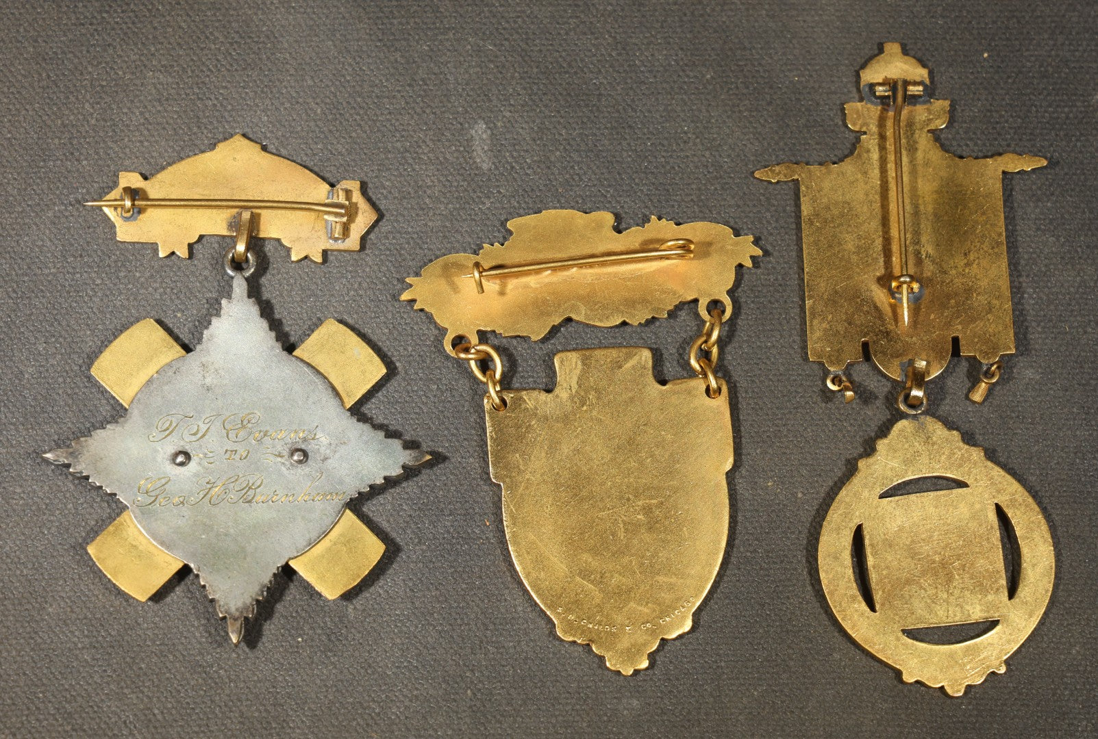 Trio of Antique Knights Templar Enameled Medals Including Springfield Commandery K.T. Springfield, Massachusetts, St. Andrew No. 13 K.T. Richmond, Virginia, and St. Elmo Commandery No. 65 35th Triennial Conclave New Orleans