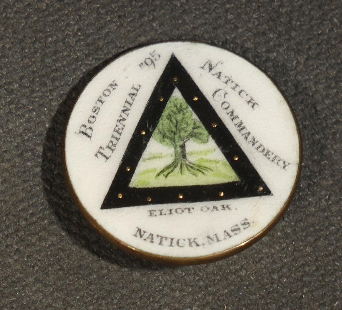 Grouping of Eight Antique Knights Templar Pins and Badges Including Joseph Warren Commandery K.T. Boston, Olivet Commandery K.T. Lynn, Worcester County Commandery K.T., Mt. Calvary Commandery Omaha, Nebraska, and St. Johns No. 1 Providence, RI