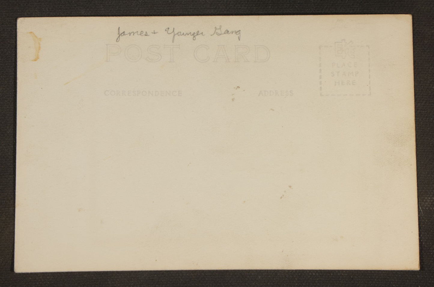 Antique Real Photo Postcard R.P.P.C. of Jim Younger, Northfield Bank Robber, James-Younger Gang, "Taken After Capture, Sept. 1876," Pencil-Noted "James + Younger Gang" on Verso