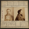 Lot 161 - Antique Real-Photo Police Mugshot and Arrest Card for Edward T. Brown, Arrested for Breaking and Entering, Bertillon Measurements Taken at Charlestown, 1890, Massachusetts State Prison