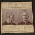 Lot 164 - Antique Real-Photo Mugshot and Reformatory Record Card for Michael J. Farley, Arrested for Breaking and Entering, Massachusetts Reformatory, Concord, Massachusetts, 1896