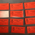 Lot 179 - Grouping of 12 Antique Unused Poison Labels with Skull and Crossbones Including Laudanum and Nitric Acid, William Brown, Druggist, Ayer, Massachusetts