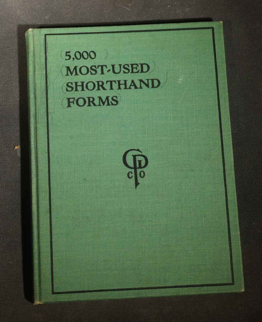 Trio of Antique and Vintage Books including "Myths of Greece and Rome" by H. A. Guerber, 1893, "The Enchanting Witch" by M. J. Farrell, 1951, and "5,000 Most-Used Shorthand Forms"