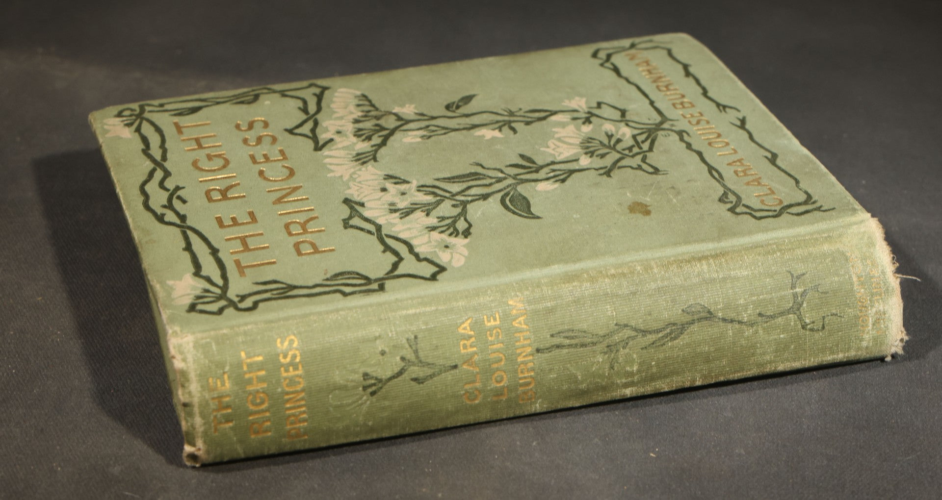 Trio of Antique Books including "The Right Princess" by Clara Louise Burnham, 1902, "The Magic Carpet: Poems for Travellers" by Mrs. Waldo Richards, and "Elizabeth and Her German Garden"