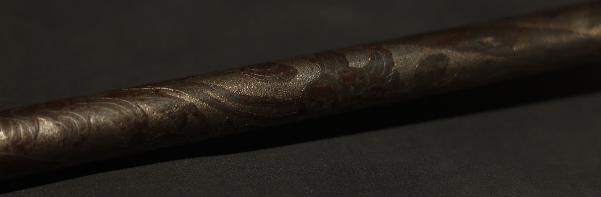 Vintage Persian Export Devil-Head Mace with Engraved Shaft and Disc Guard